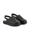 Dkny Debossed-logo Mules In Black