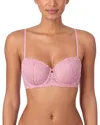Dkny Deco Underwire Lace Balconette Bra In Pink