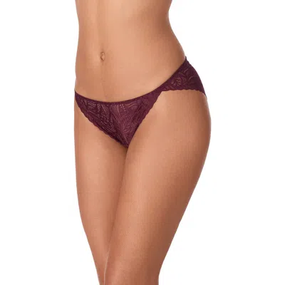 Dkny Deco Lace Bikini Cut Briefs In Burgundy