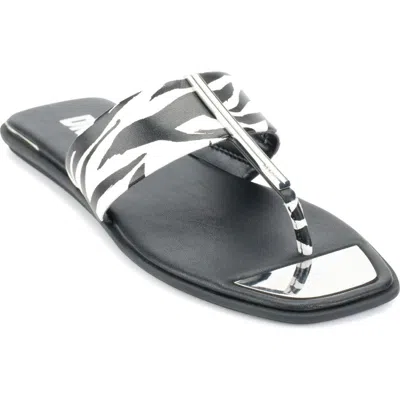 Dkny Deja Flip Flop In Black/white