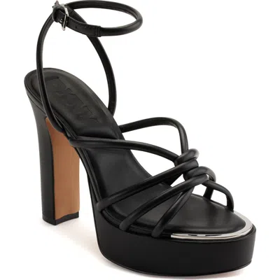 Dkny Delicia Ankle Strap Platform Sandal In Black