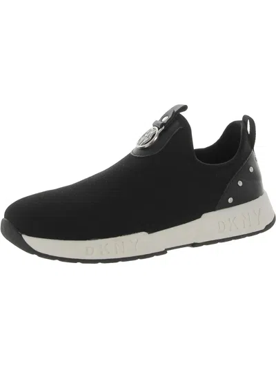Dkny Della Wedge Womens Manmade Sporty Casual And Fashion Sneakers In Black