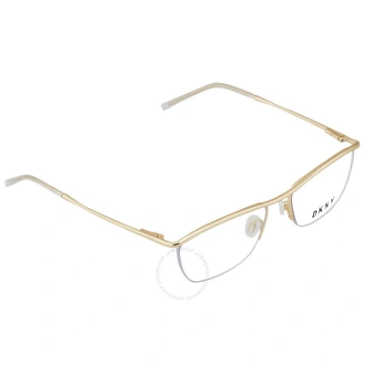 Dkny Demo Rectangular Ladies Eyeglasses Dk1014 717 52 In Gold / Gold Tone