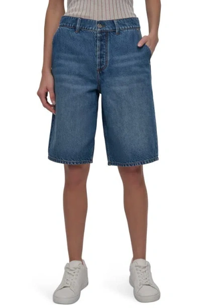 Dkny Denim Bermuda Shorts In Ludlow Wash