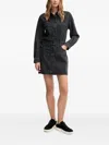 Dkny Denim Mini Shirt Dress In Black