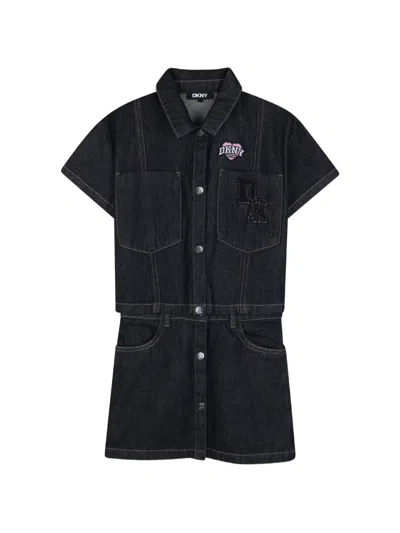 Dkny Kids' Denim Shirt Skirt Set In Blue