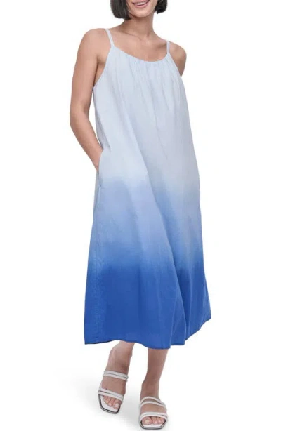 Dkny Dip Dye Cotton Voile Dress In Dip Dye Cornflower