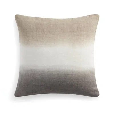 Dkny Dip Dye Ombre 20x20 Throw Pillow Linen In Brown;white;gray
