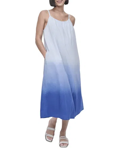 Dkny Dip-dye Voile Dress In Blue