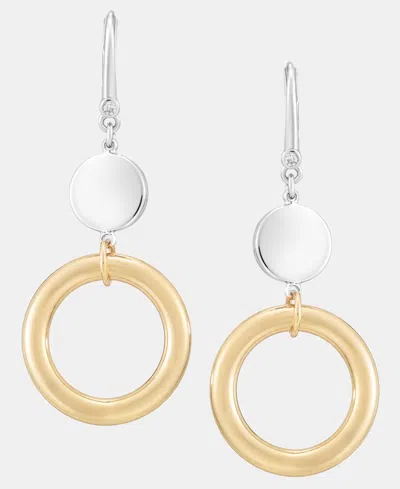 Dkny Disc & Ring Double Drop Earrings In Gold