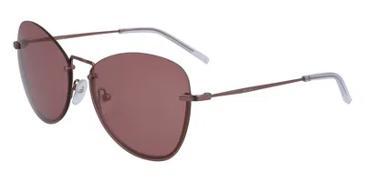 Dkny Dk100s 608 Occhiali Da Sole Marroni Per Donna In Brown