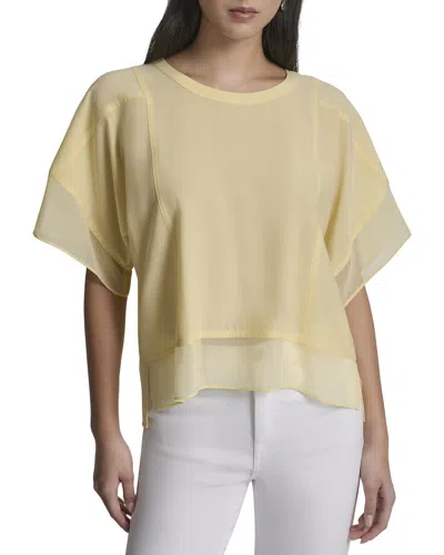 Dkny Dolman Sleeve Mix Media Top In Animal Print