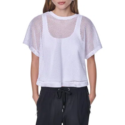 Dkny Dolman Sleeve Open Stitch Top In White