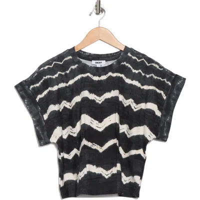 Dkny Dolman Sleeve Pleated Crop Top In Multi