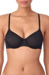 Dkny Dot Mesh Underwire Bra In Black