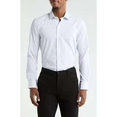 Dkny Dot Stripe Stretch Dress Shirt In White