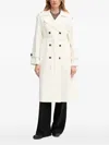 Dkny Double-breasted Belted Coat In Neutral