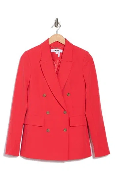 Dkny Double Breasted Blazer In Red