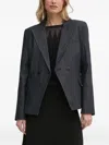 Dkny Double-breasted Blazer In Black