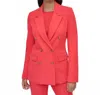 Dkny Double-breasted Peak-lapel Blazer In Watermelon Sugar In Red