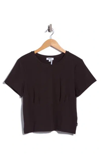 Dkny Double Pleated Corset T-shirt In Black