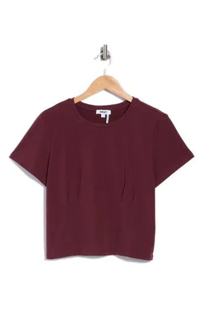 Dkny Double Pleated Corset T-shirt In Red