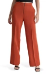 Dkny Womens Pocket Polyester Wide Leg Pants In Russet