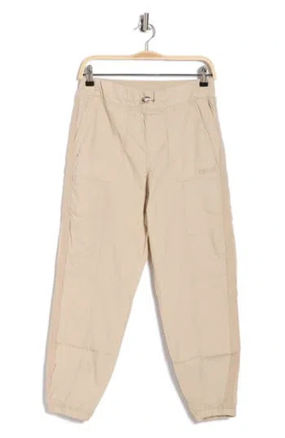 Dkny Drawcord Waist Cotton Cargo Joggers In Gray