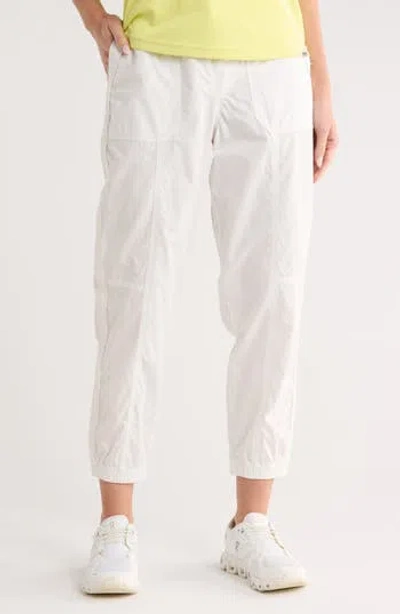 Dkny Drawcord Waist Cotton Cargo Joggers In White