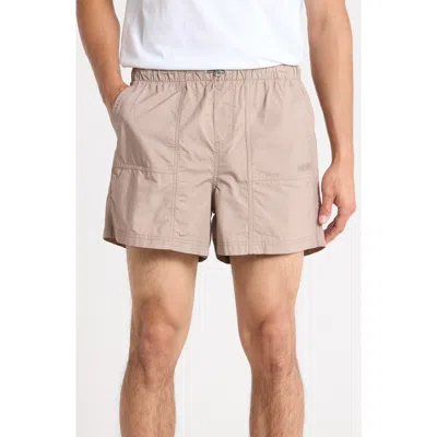 Dkny Drawcord Waist Cotton Shorts In Neutral