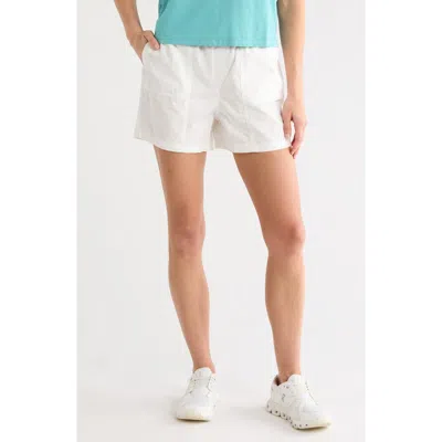 Dkny Drawcord Waist Cotton Shorts In White