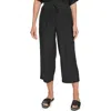 Dkny Pull-on Drawstring Crop Linen Pants