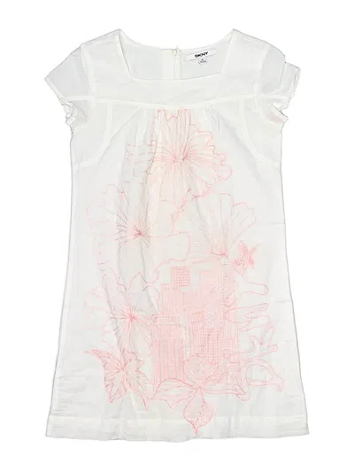 Pre-owned Dkny Kids' Dress In White