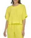 Dkny Drop Shoulder Boxy Linen Top