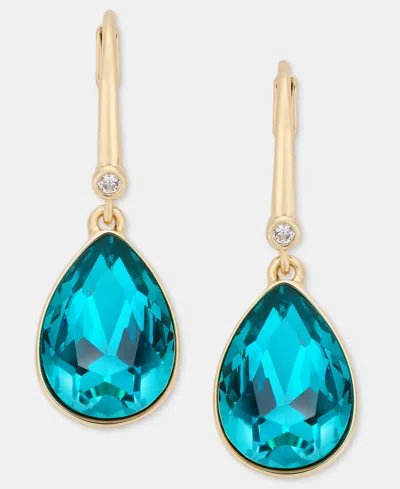Dkny Dynamic Teardrop Stone Drop Earrings In Gold