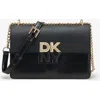 Dkny Logo-lettering Clutch Bag In Blk/gold