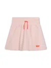 Dkny Elasticated-waistband Cotton Skirt In Pink