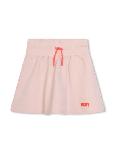 Dkny Kids' Elasticated-waistband Cotton Skirt In Pink