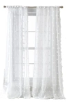 Dkny Ella Floral Print Set Of 2 Poletop Curtain Panels In White