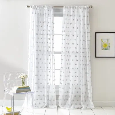 Dkny Ella Sheer Rod Pocket Curtain Panels In Gray