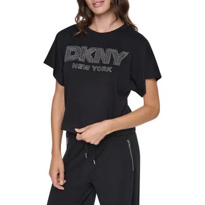 Dkny Embellished Dolman Sleeve T-shirt In Black