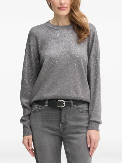 Dkny Embellished Sweater In Gray