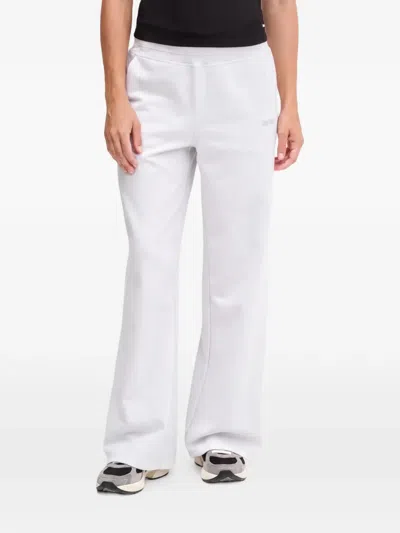 Dkny Embellished Wide-leg Trousers In White