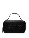 Dkny Embossed-logo Crossbody Bag In Black