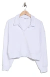 Dkny Embroidered Logo Johnny Collar Sweatshirt In White