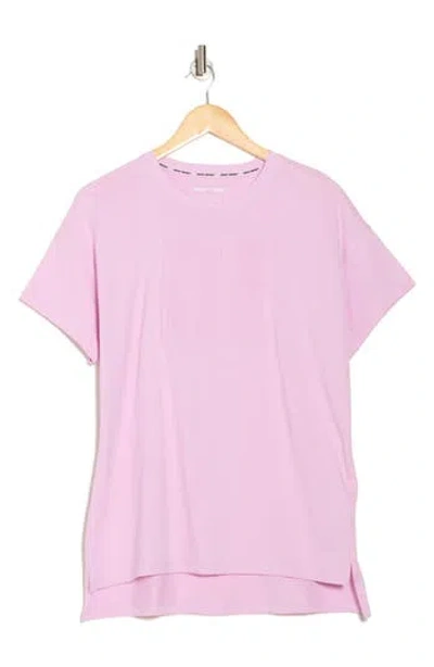 Dkny Embroidered Logo Short Sleeve T-shirt In Pink Laven