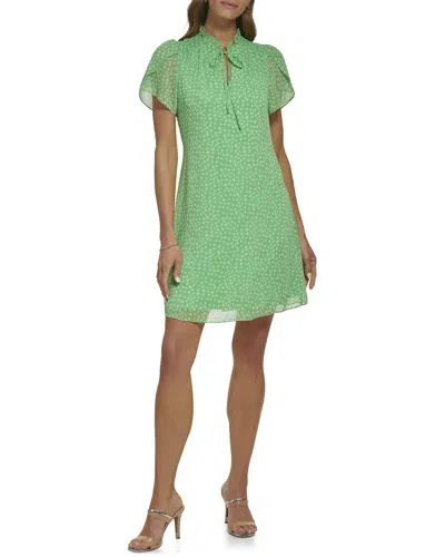 Dkny Envelope Sleeve Ruffle Dress In Green