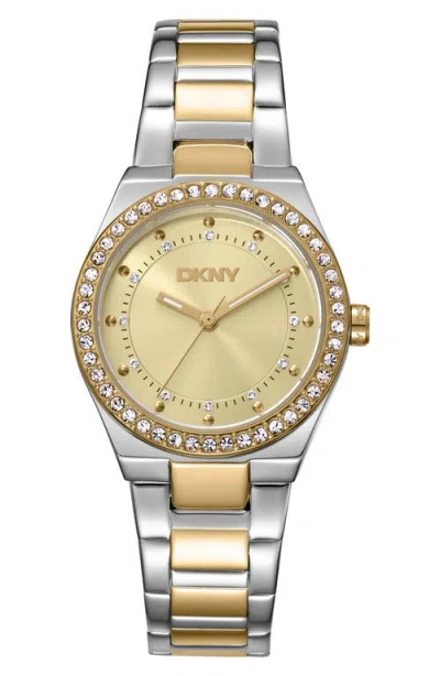 Dkny Essential Glitz Bracelet Watch, 30mm In Gold