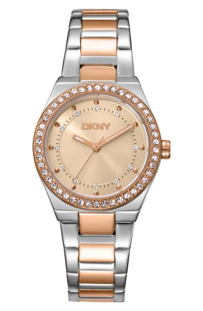 Dkny Essential Glitz Bracelet Watch, 30mm In Orange
