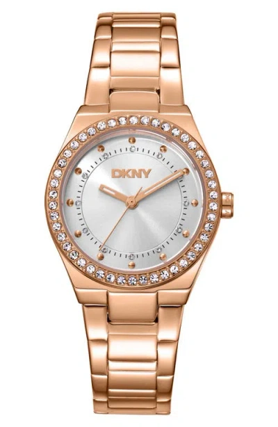 Dkny Essential Glitz Bracelet Watch, 30mm In White